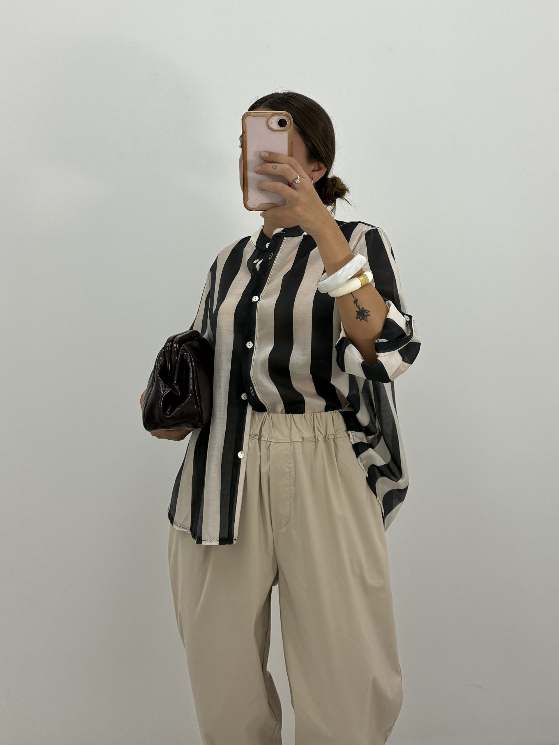 PANTALÓN ANCHO BEIGE GOMA CINTURA - Imagen 4