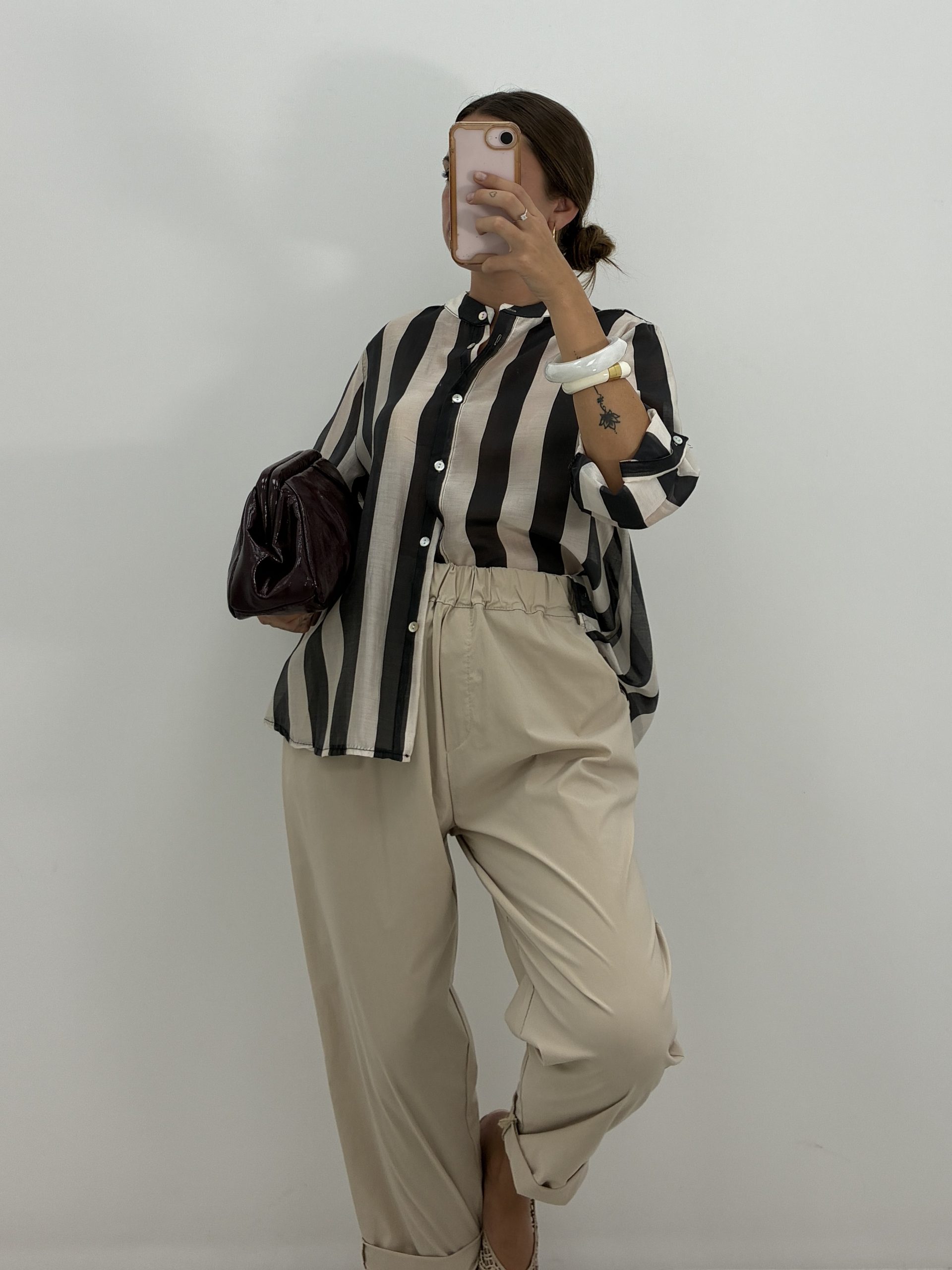 PANTALÓN ANCHO BEIGE GOMA CINTURA - Imagen 2