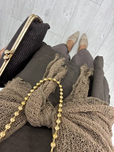 Alternative view of BOLSO CLUTCH RAFIA MARRÓN
