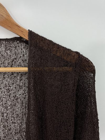 Alternative view of CHAQUETA BOLERO PUNTO FINO MARRÓN