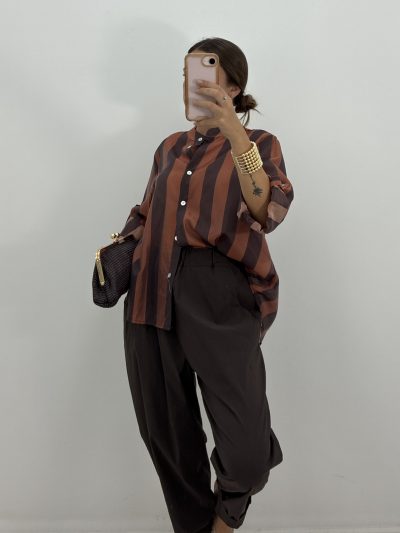 PANTALÓN ANCHO MARRÓN GOMA CINTURA