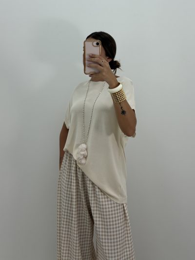 JERSEY OVERSIZE PUNTO FINO BEIGE