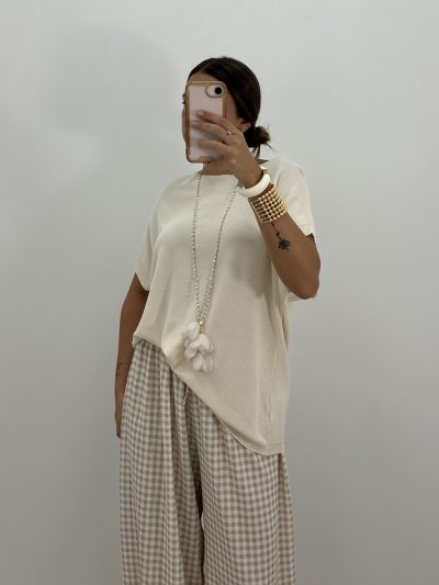 Alternative view of JERSEY OVERSIZE PUNTO FINO BEIGE