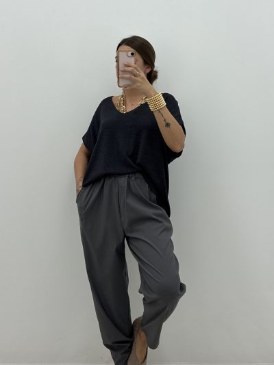 PANTALÓN ANCHO GRIS GOMA CINTURA