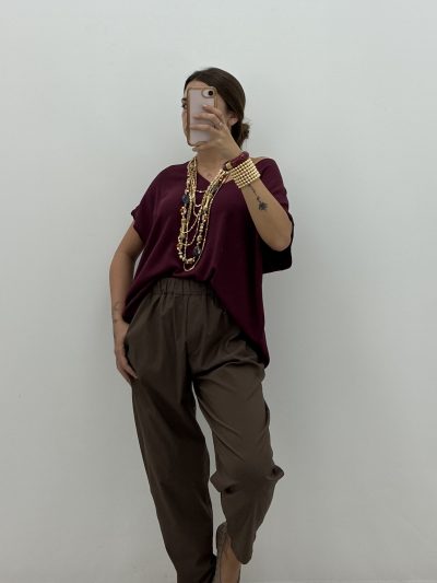 PANTALÓN ANCHO MOKA GOMA CINTURA