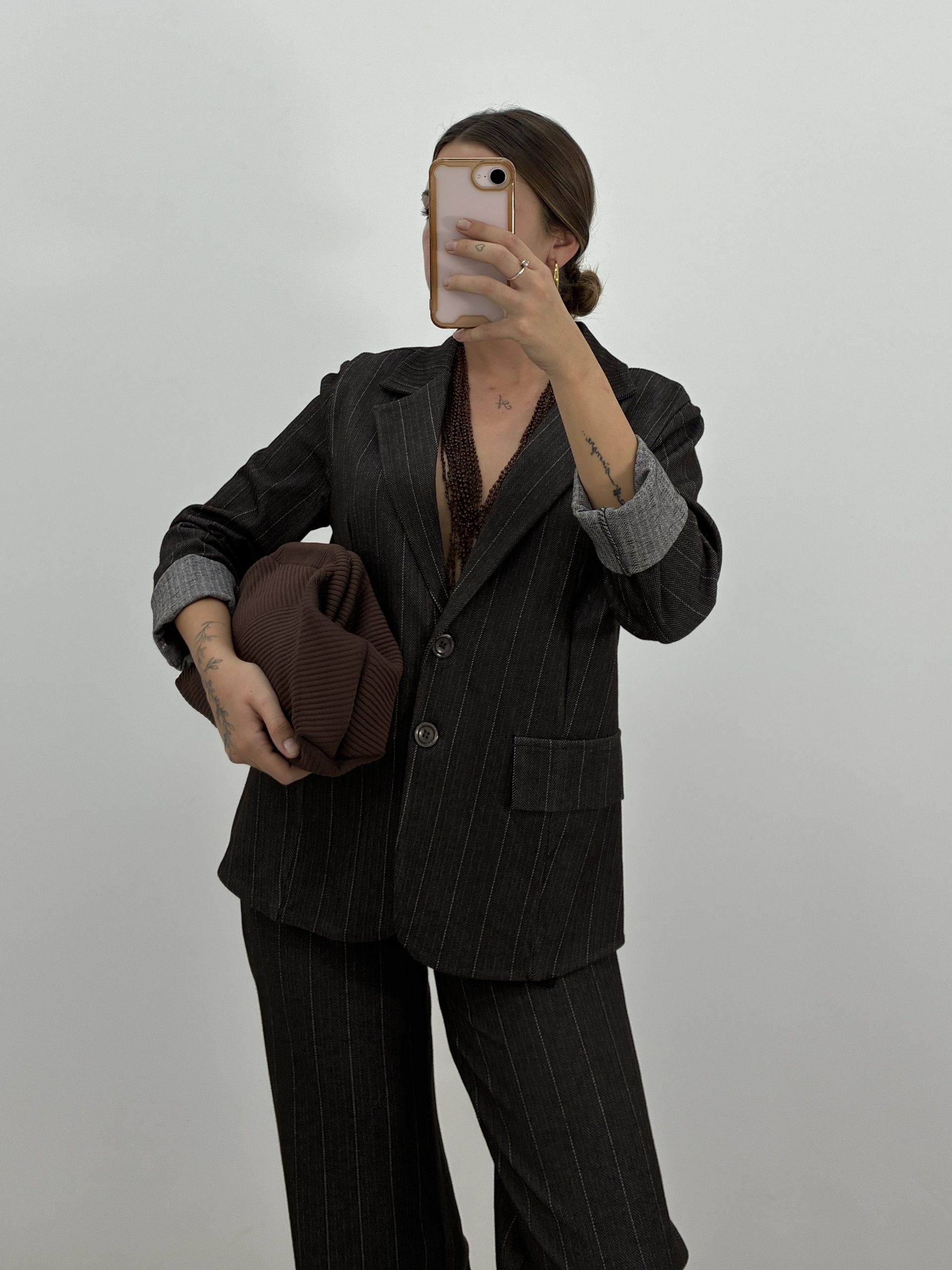 BLAZER DENIM RAYA DIPLOMÁTICA MARRÓN - Imagen 4