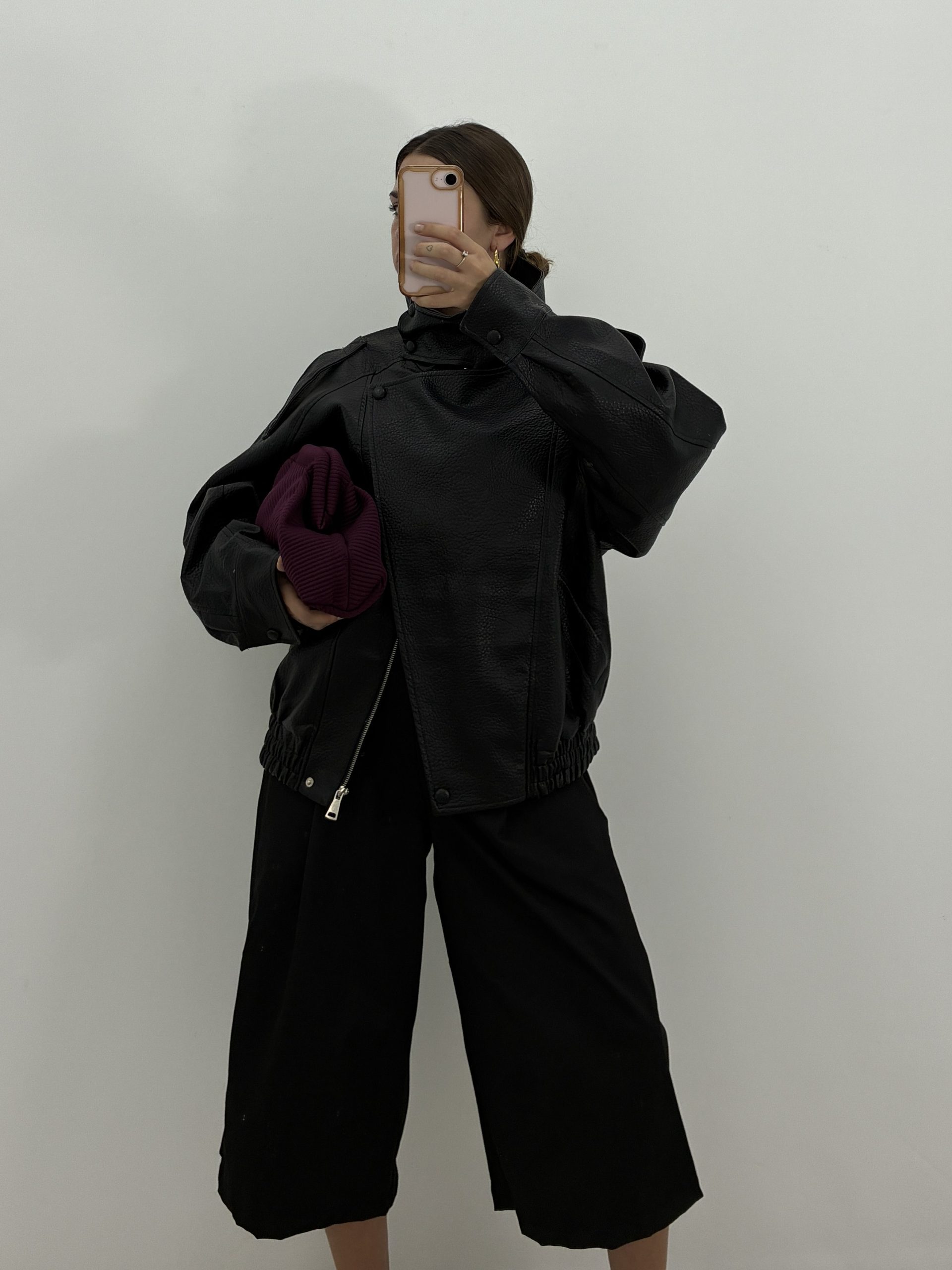 CHAQUETA BOMBER POLIPIEL NEGRO - Imagen 4