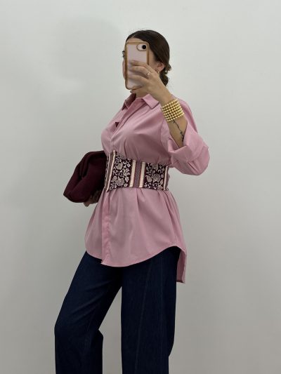 Alternative view of CAMISA GALA ROSA EMPOLVADO