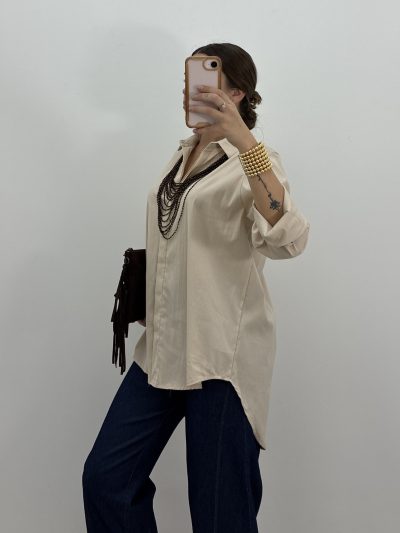 Alternative view of CAMISA GALA BEIGE