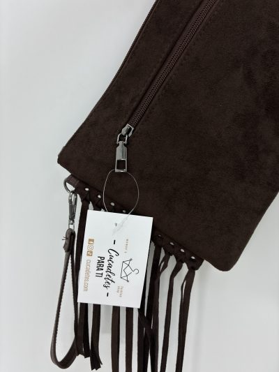 Alternative view of BOLSO CLUTCH EFECTO ANTE FLECOS MARRÓN