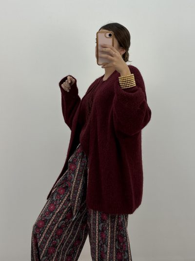 Alternative view of CHAQUETA PUNTO MANGA MURCIÉLAGO GRANATE
