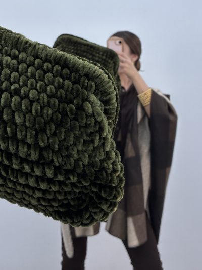 Alternative view of BOLSO CLUTCH CHENILLA KAKI