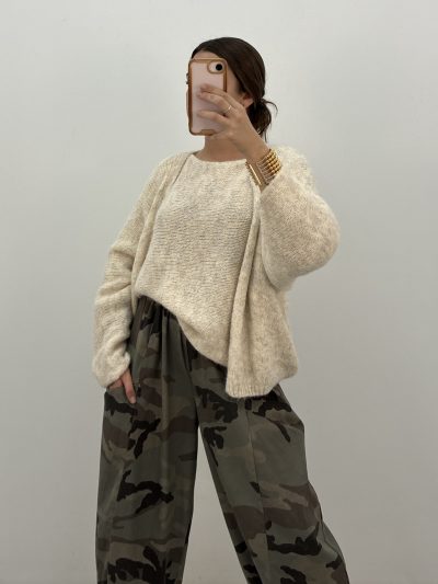 Alternative view of CHAQUETA PUNTO MANGA MURCIÉLAGO BEIGE