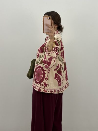 Alternative view of CHAQUETA KIMONO EFECTO BORDADO BEIGE