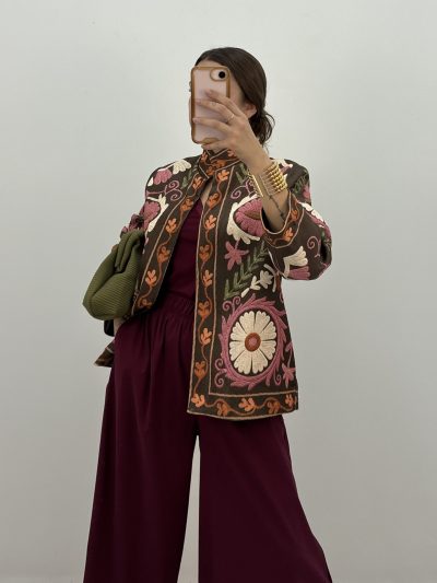 Alternative view of CHAQUETA KIMONO EFECTO BORDADO KAKI