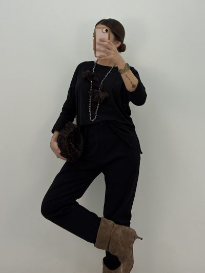 PANTALÓN PINZA NEGRO TALLA 48/50