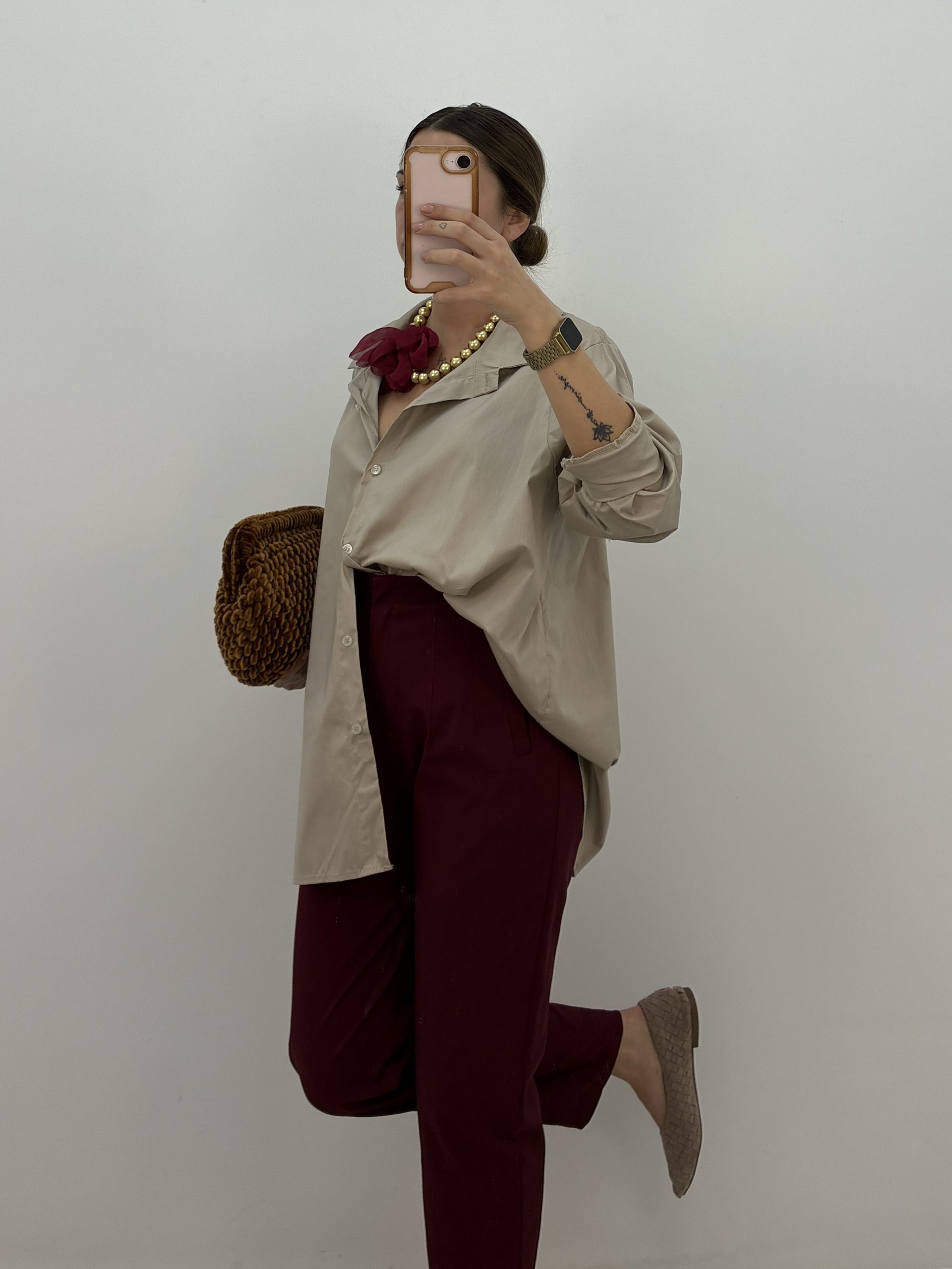 PANTALÓN PINZA BURDEOS TALLA 48/50 - Imagen 3