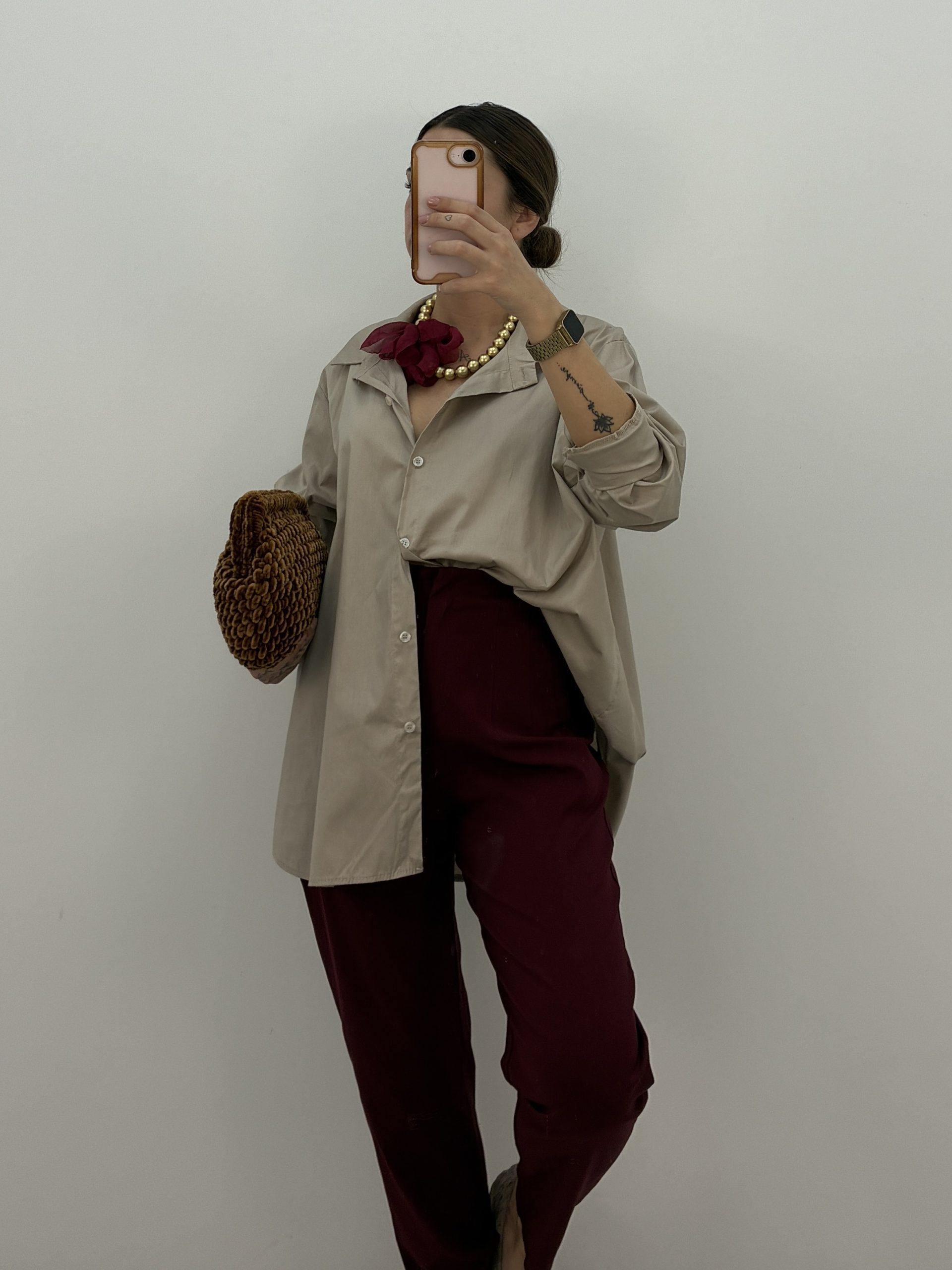PANTALÓN PINZA BURDEOS TALLA 48/50 - Imagen 2