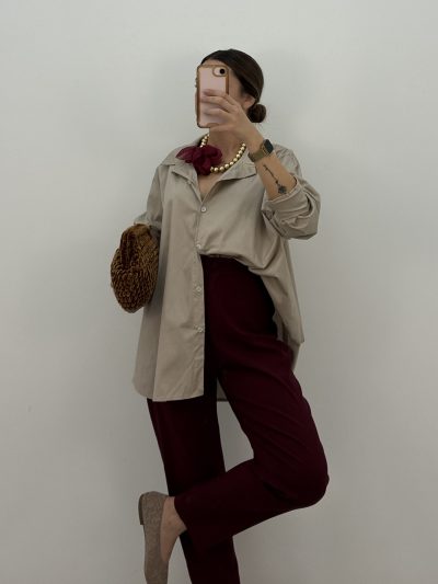 PANTALÓN PINZA BURDEOS TALLA 48/50